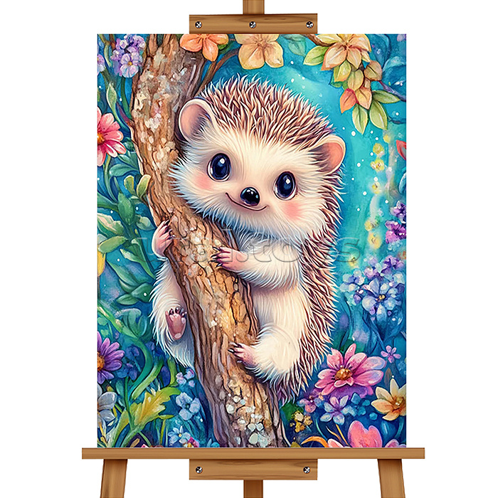 Мозаика алмазная "Ёжик на дереве" 20*30см.