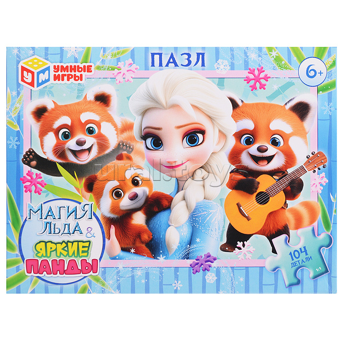 Пазлы 104 "Магия льда & Яркие панды"
