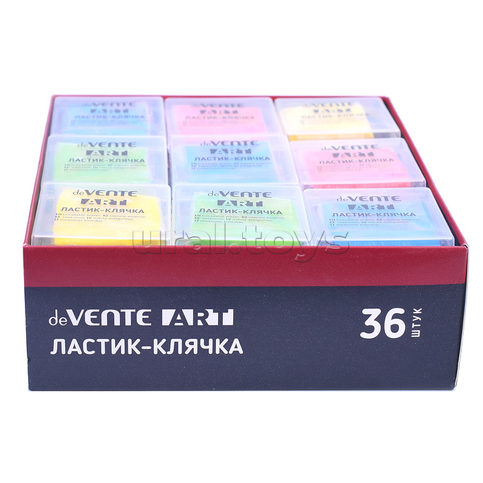 Ластик-клячка "Art" синтетический каучук, прямоугольный, ассорти 4 цвета, 40x40x10 мм, мягкая текстура, в плёнке и в индивидуальной пластиковой упаковке со штрих кодом Ластик-клячка "Art" синтетический каучук, прямоугольный, ассорти 4 цвета, 40x40x10 мм, мягкая текстура, в плёнке и в индивидуальной пластиковой упаковке со штрих кодом