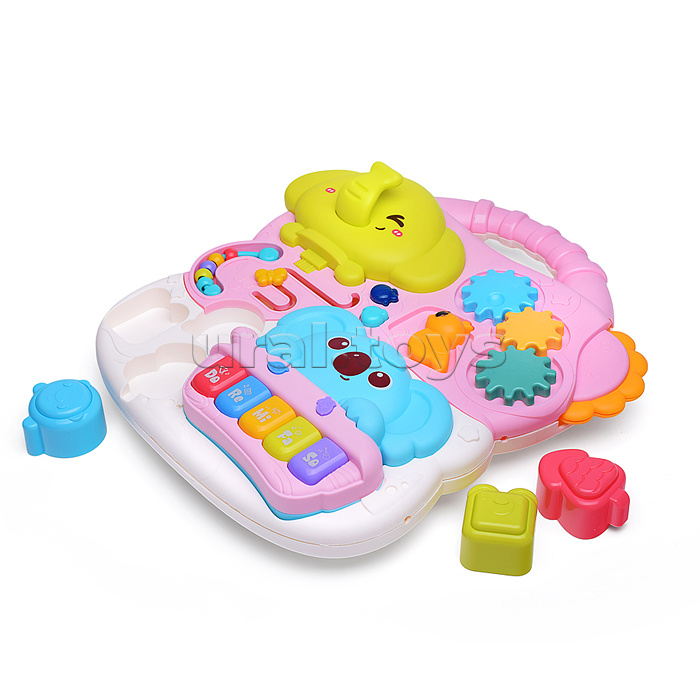 Игровой центр-Каталка "Слоник и коала" цвет розовый, 3 в 1 в коробке