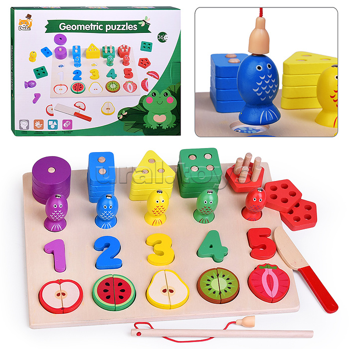 Игра развивающая "Веселая рыбалка- Кубики, цыфирки,фруктики"