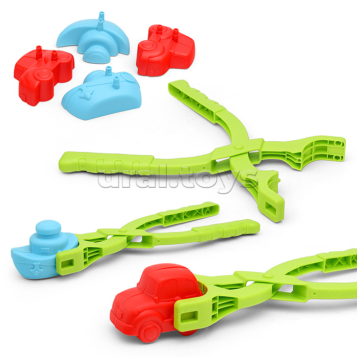 Формочка для лепки из снега "Кораблик и машинка" в сетке