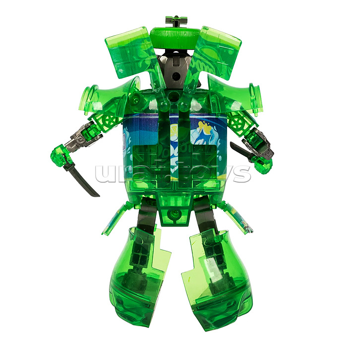 Трансформер бутылка-робот 2в1 "Самурай" ВОХ 17,5х22,5х10,5см, цвет зелёный