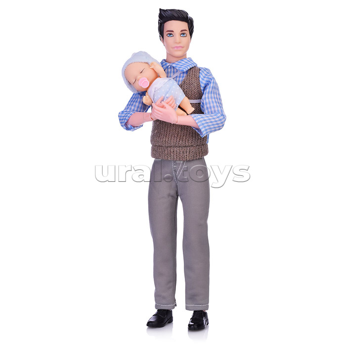 Набор кукол "Молодая семья" с аксессуарами, в коробке