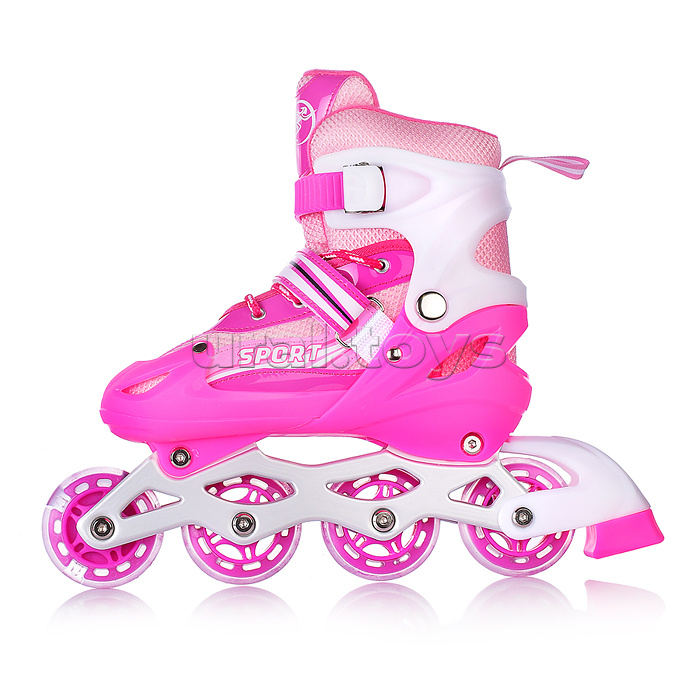 Ролики детские (размер S) розовые, в сумке