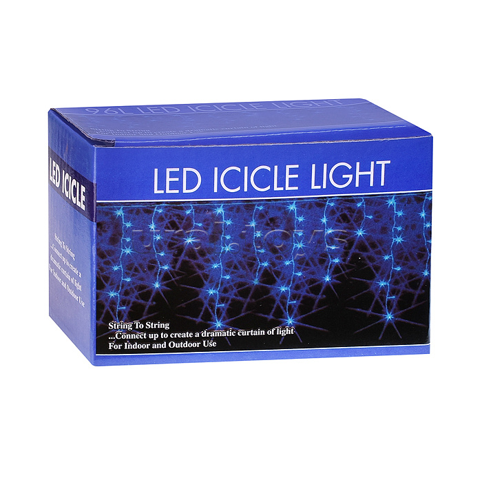 Электрогирлянда светодиодная Бахрома, 3*0,7м, 96 ламп, цветная