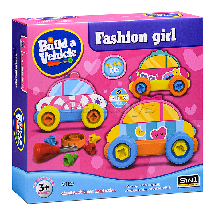 Конструктор "Машина" с отверткой, в коробке