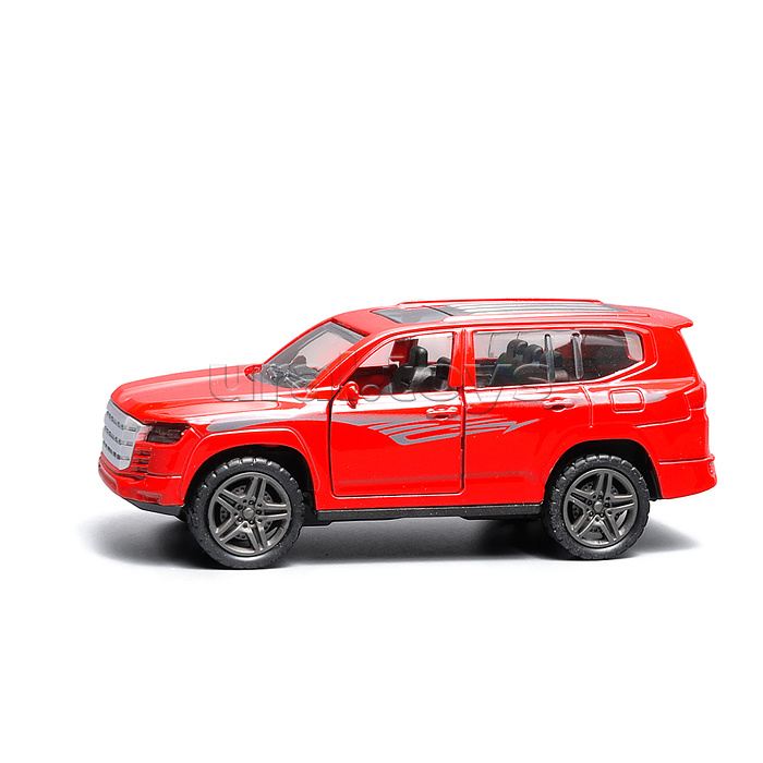 Красная инерционная машинка die-cast , 1:32, с люком