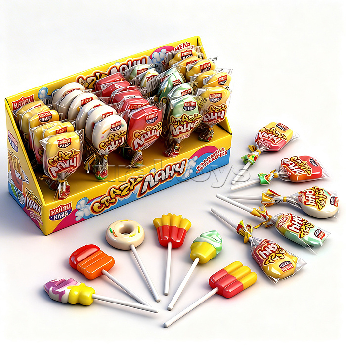 Карамель на палочке "Crazy Ланч" 15г*30шт