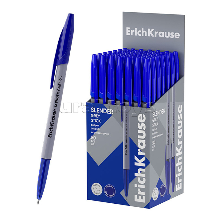 Ручка шариковая Slender® Stick Grey 0.7, Super Glide Technology, цвет чернил синий