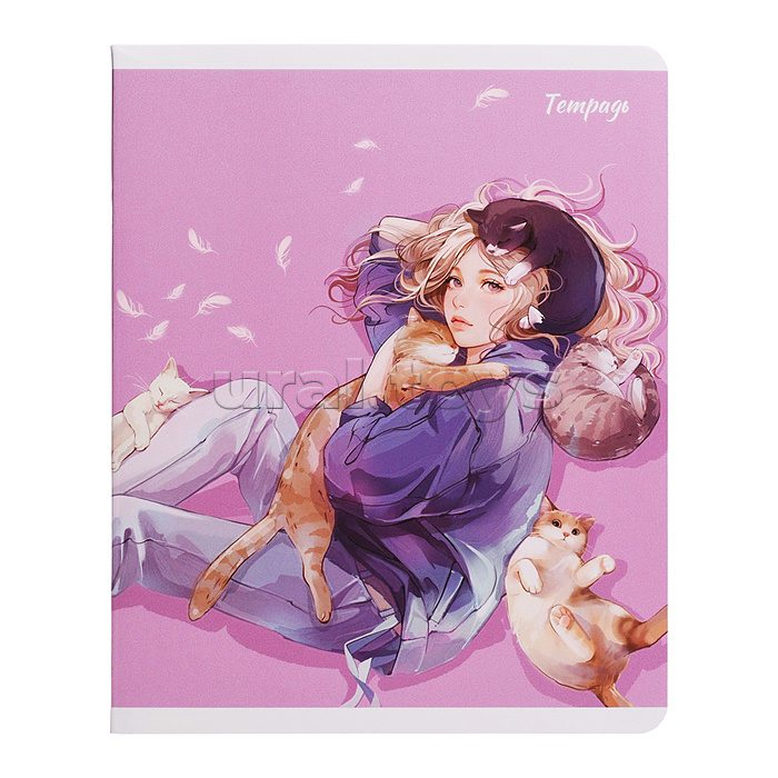 Тетрадь 48 л, клетка "Романтика" А5+, мягкий переплёт (2 скобы)