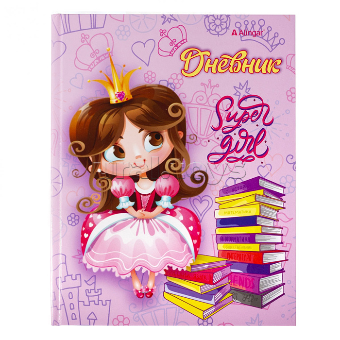 
Дневник школьный 1-11 кл., 40л., 7БЦ, глянцевая ламинация, 17,0 см. * 21,6  см, "Cute princess"