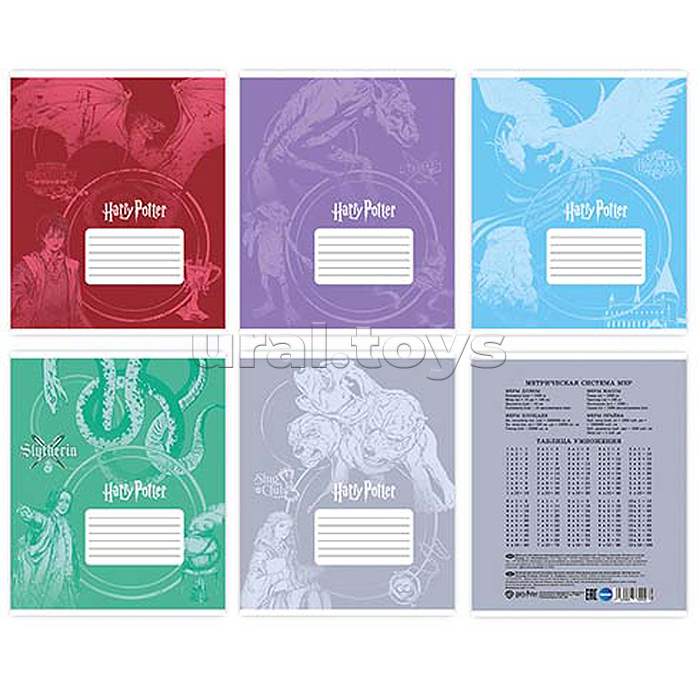 Тетрадь 24л. клетка "Гарри Поттер" с полями А5 на скрепке