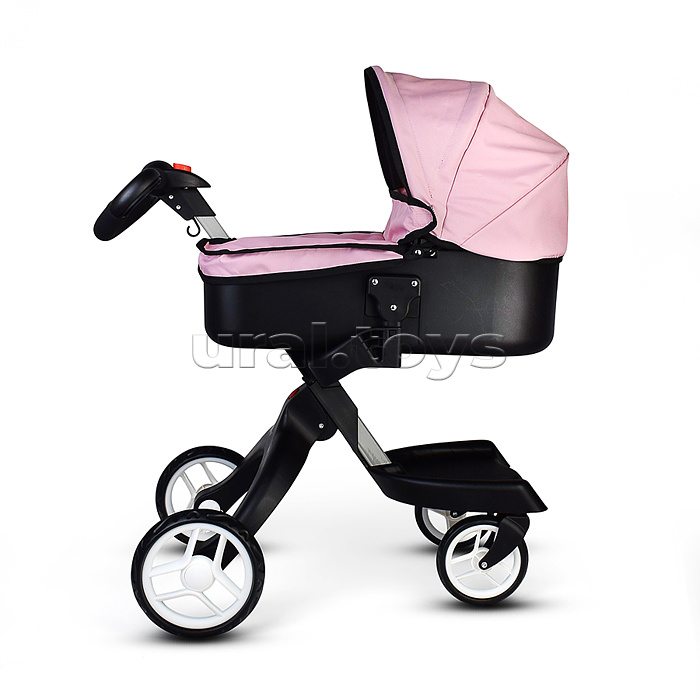 Коляска-люлька для кукол, металлическая, с сумкой, цвет ярко-розовый