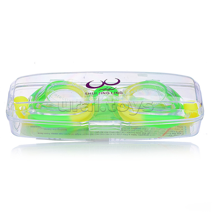 Очки для плавания "Цветные" в футляре