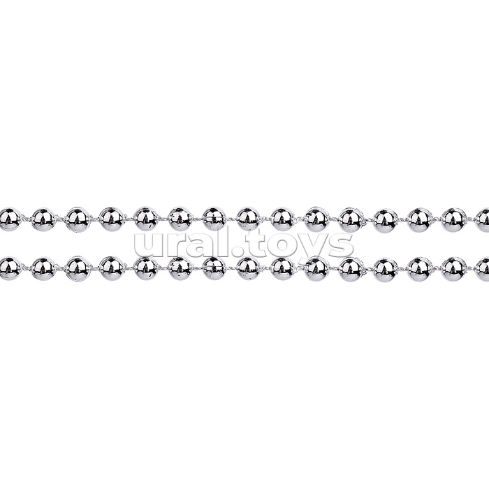 Бусы новогодние серебро (2,7м)