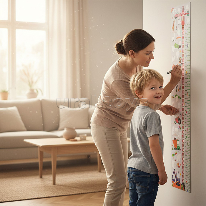 Ростомер. Наклейка на стену самоклеющаяся  + доп наклейки на лист