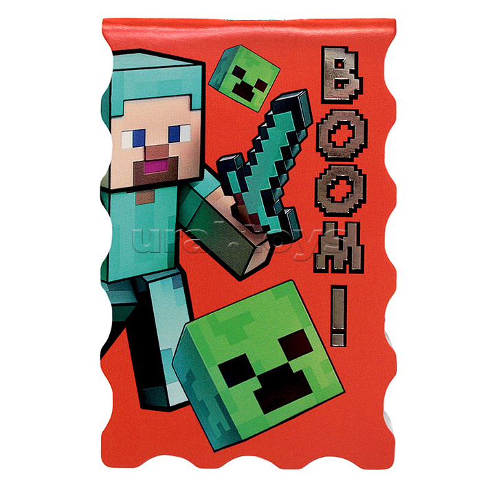 Блокнот фигурный А7 40л. "My Game" на скрепке, без линовки, тиснение серебряной фольгой