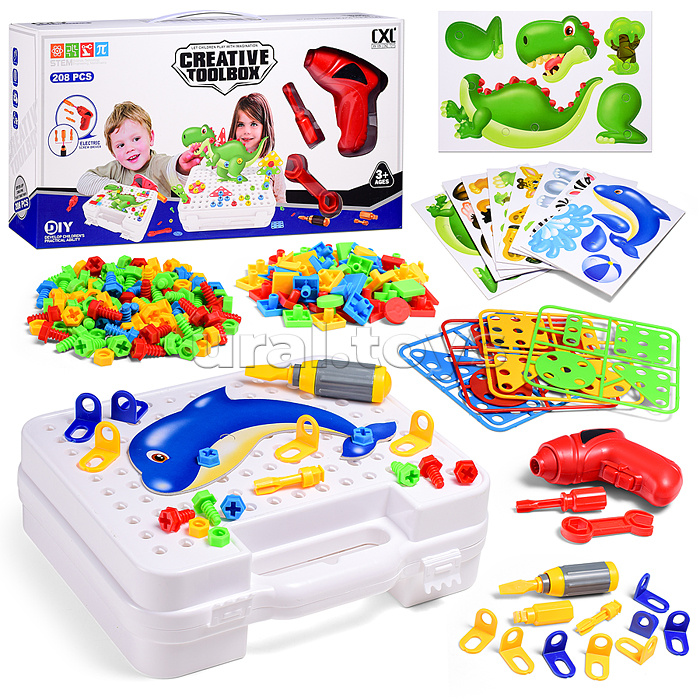 Конструктор (208 дет.) в коробке