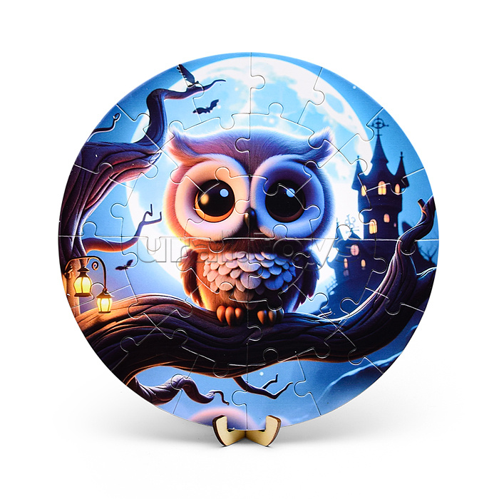 Пазл магнитный "Зверята" круглый