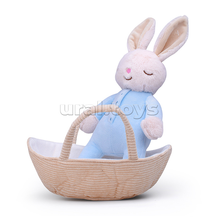 Мягкая игрушка "Заяц в корзинке" 25 см.