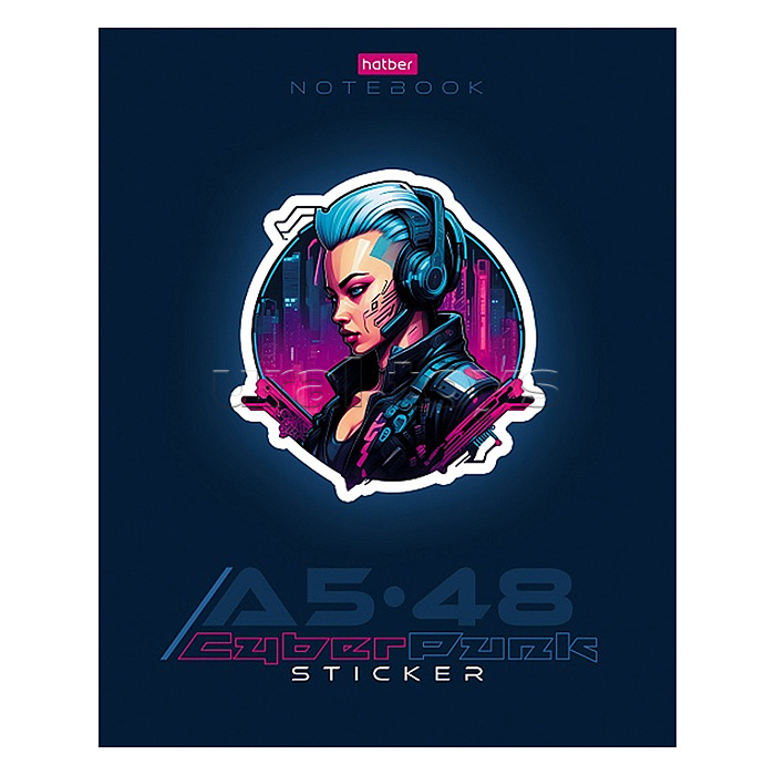 Тетрадь 48л клетка "Cyberpunk sticker"