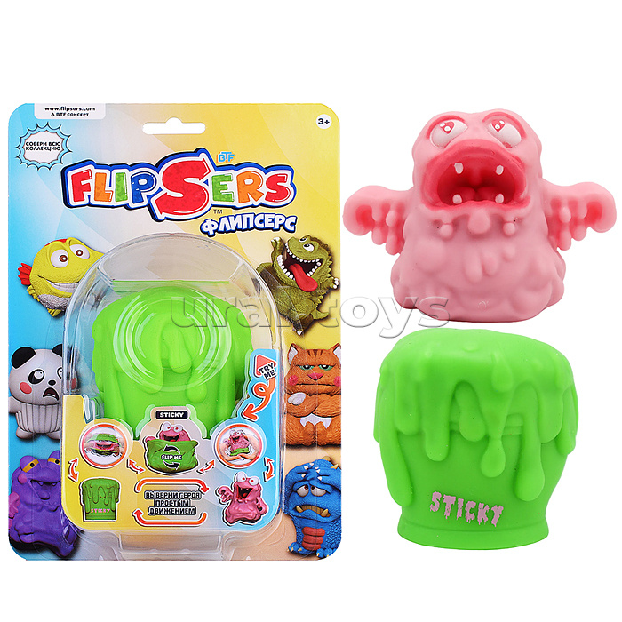 Тянучка-вывернушка "Стики" розовый монстр, 8 см