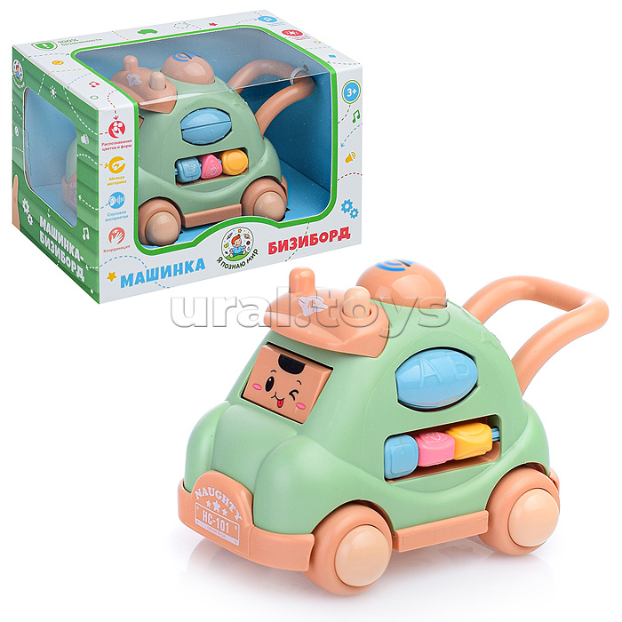 Машинка-бизиборд "Распознавание цветов и форм" в коробке