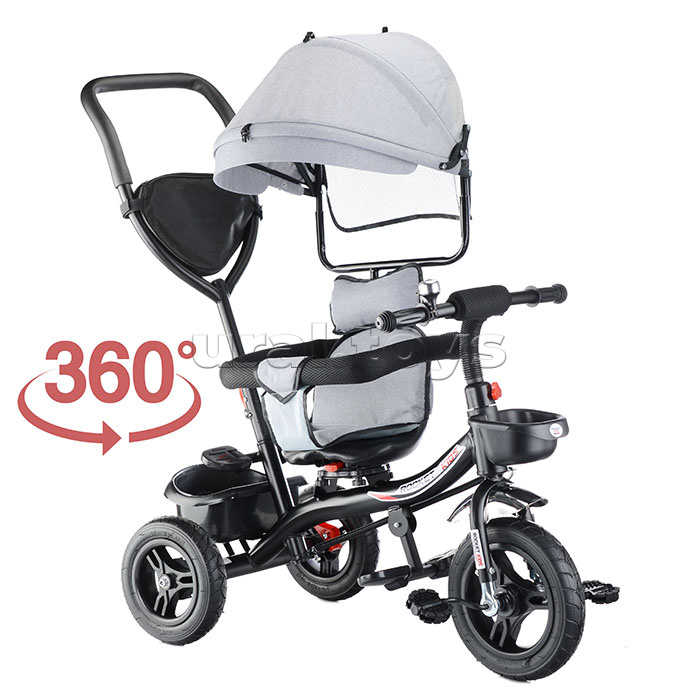 Велосипед 3-х колесный, резиновые покрышки, серый