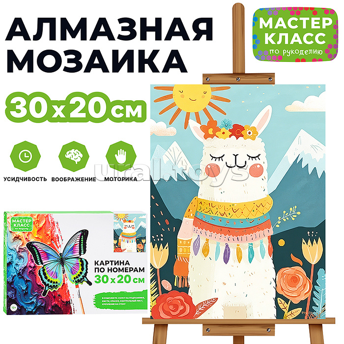 Картина по номерам MKR3020-152 "Весёлая лама" 30х20 см.