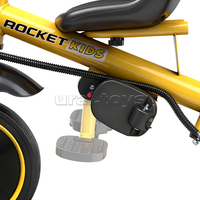 Велосипед трехколесный Rocket 107NEW, колеса EVA 10"/8", цвет желтый