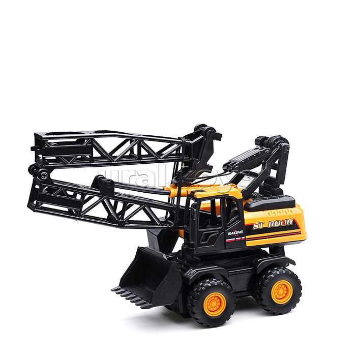 Машина "Кран с ковшом и прицепом" инерционная, в пакете Машина "Кран с ковшом и прицепом" инерционная, в пакете