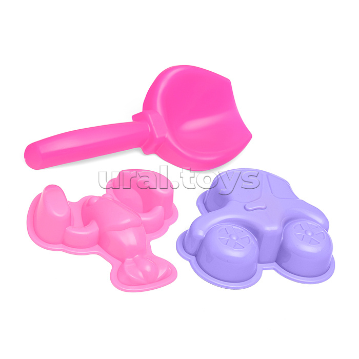 Песочный набор "Русалочка" ( 2 формочки, совок, ведро )