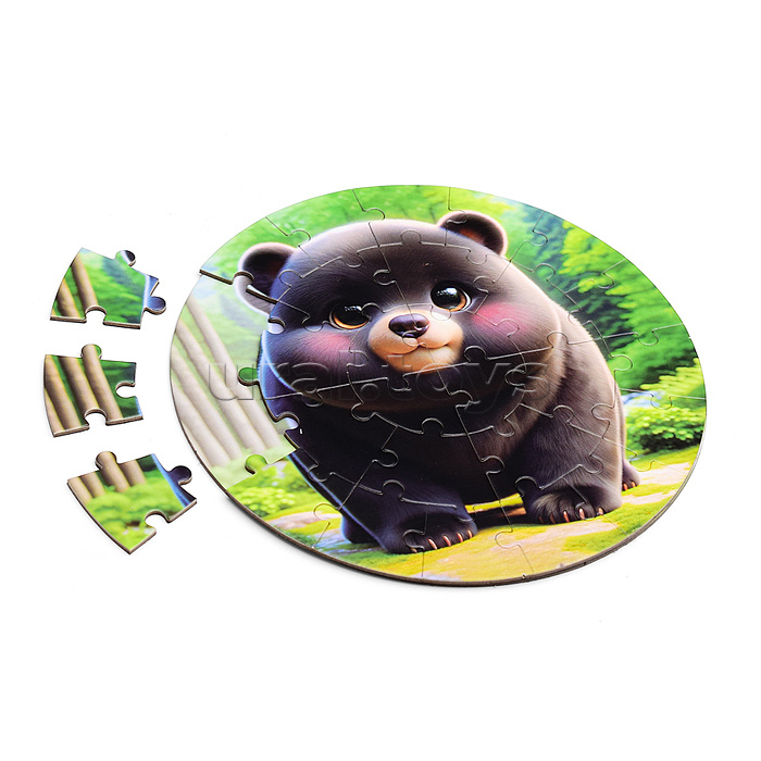 Пазл магнитный "Зверята" круглый