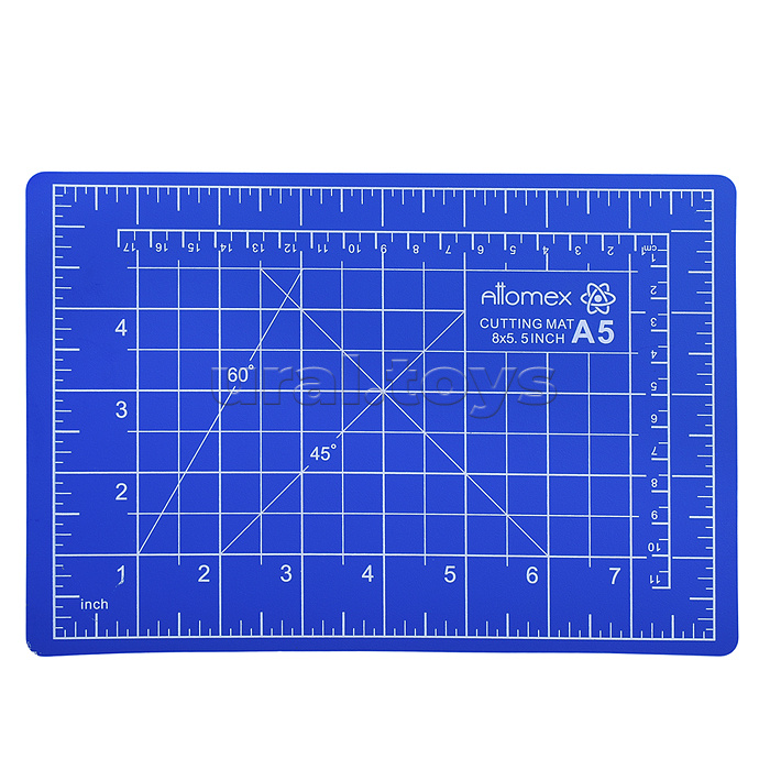 Коврик для резки A5 (22x15 см) "Attomex" непрорезаемый, толщина 2 мм, двухсторонний, трехслойный, синий