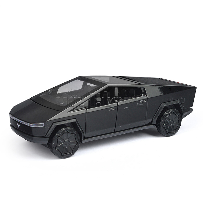 Машина металл Tesla Cybertruck 13,7см, ( откр. дв, глянцевый черн,)инерц., в коробке