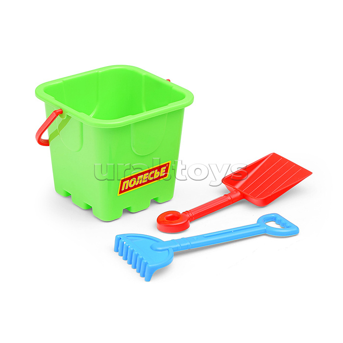 Набор №56: "Муравей", автомобиль-самосвал + ведро-крепость малое, лопатка малая №3, грабельки малые №3