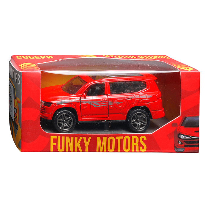 Красная инерционная машинка die-cast , 1:32, с люком
