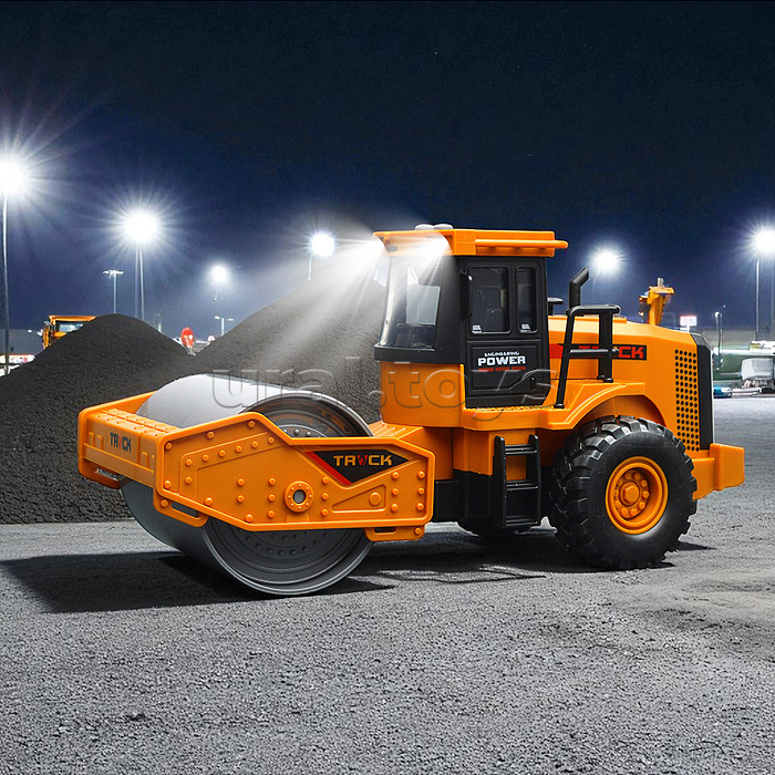 Машина "Асфальтоукладчик" с бетономешалкой (свет, звук) в коробке