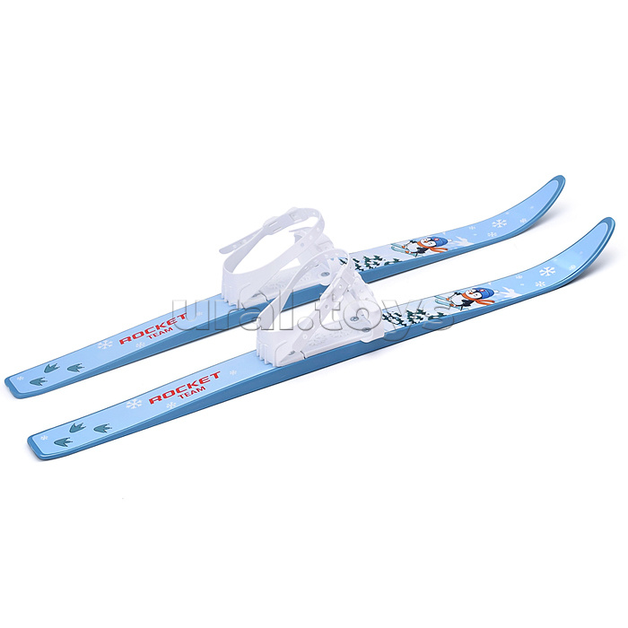 Лыжи детские "Пингвин на лыжах" ROCKET SKI KIDS 75/75 см, универсальное крепление, с палками
