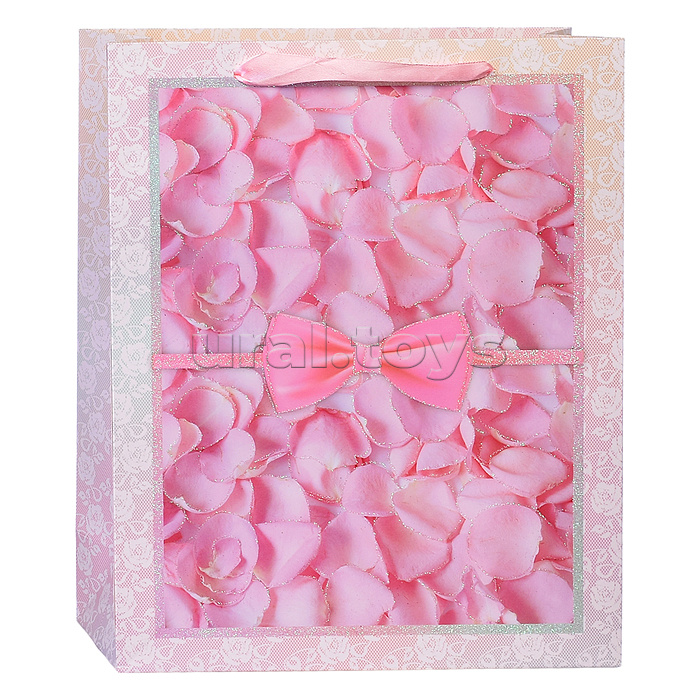 Пакет подарочный "Розы" 26x10x32 см, 3D