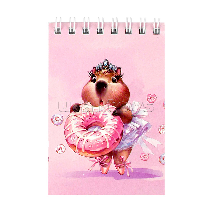 Блокнот А7 40л. "Капибара с пончиком" 60 г/м², клетка