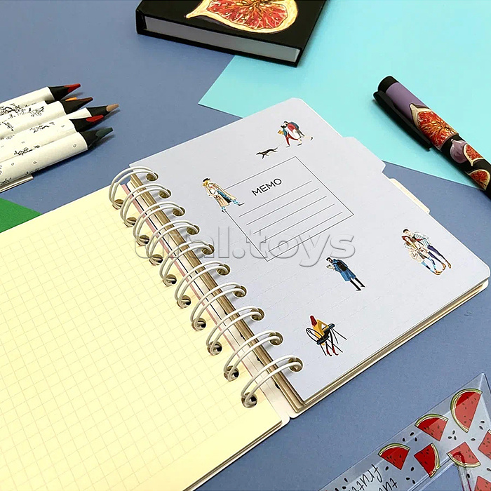 Записная книжка "Art journal" А6,120 л. на гребне, с разделителями Записная книжка "Art journal" А6,120 л. на гребне, с разделителями