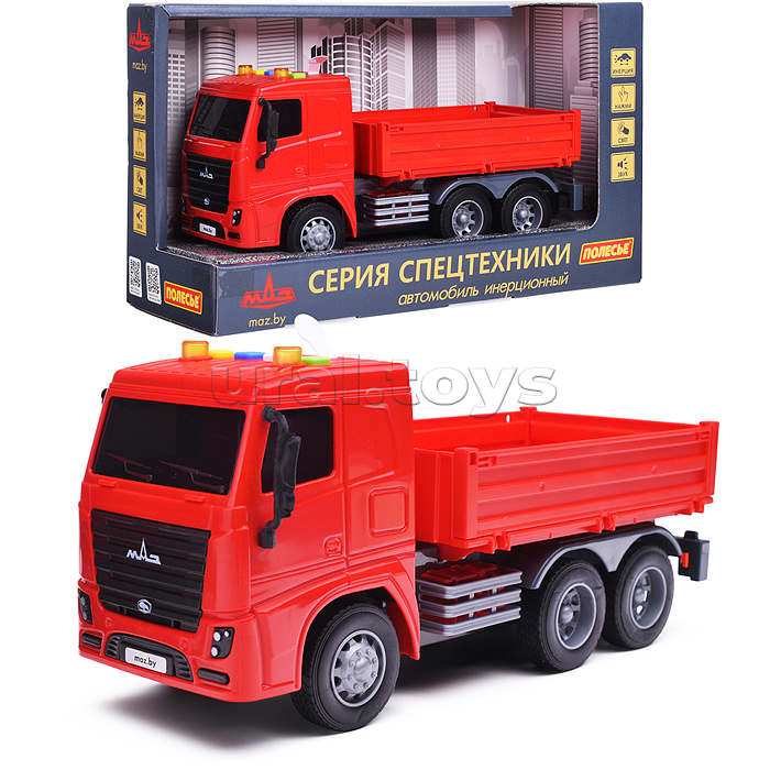 МАЗ, автомобиль бортовой инерционный (со светом и звуком) (в коробке)