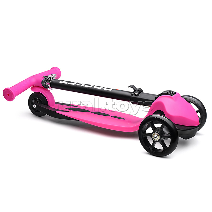 Самокат трёхколёсный ROCKET колёса PU, цвет розовый