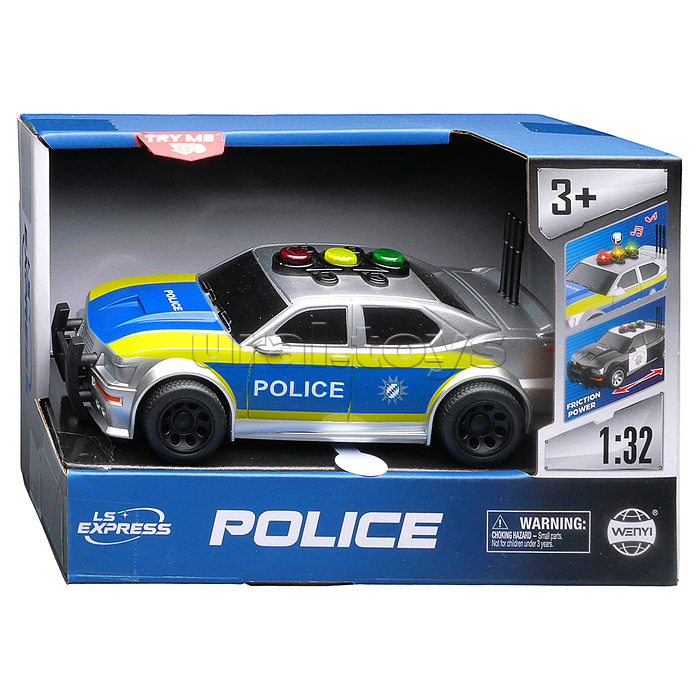 Машина "Полиция" 1:32 (свет, звук) в коробке