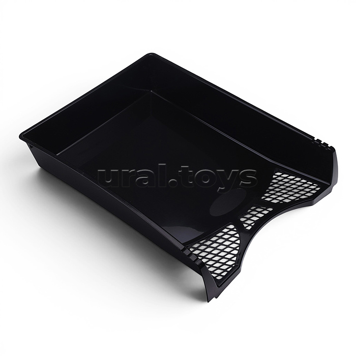 Лоток для бумаг горизонтальный "Simple" размер 33x26x6 см, непрозрачный черный
