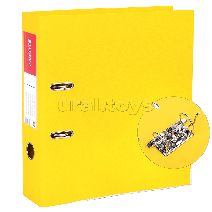 Папка с арочным механизмом A4 75 мм PP двусторонний разобранная, металлическая окантовка, запечатка форзаца, наварной карман с этикеткой, желтая Папка с арочным механизмом A4 75 мм PP двусторонний разобранная, металлическая окантовка, запечатка форзаца, наварной карман с этикеткой, желтая