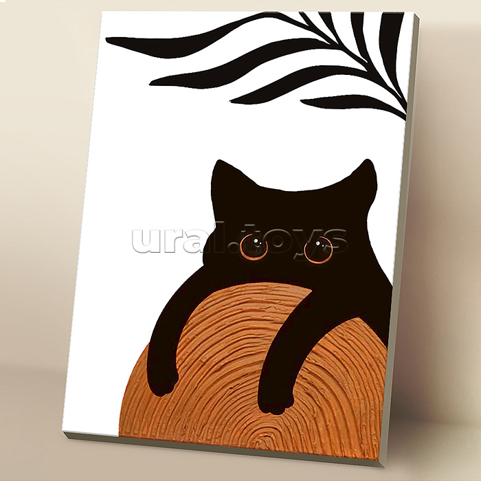 Рельефная картина 40х50 "Кошка с клубочком" 3 цвета