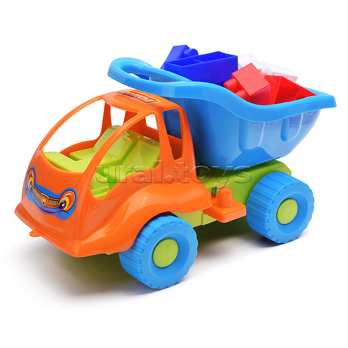 Набор №52 "Муравей", автомобиль-самосвал + конструктор "Строитель" (12 элементов)